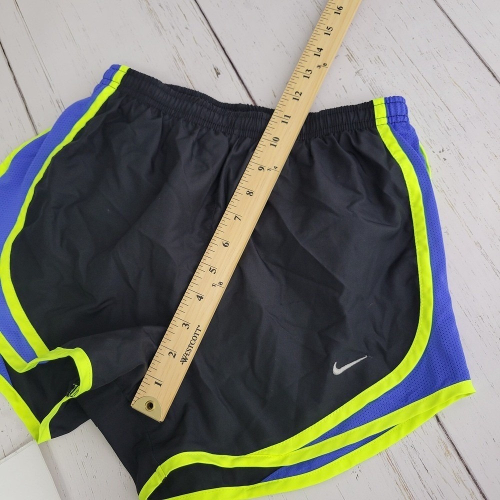 Nike Dri-Fit Running Shorts XS Black Neon Yellow Purple Tempo Athletic Sporty - Picture 9 of 9